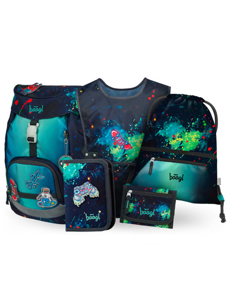 BAAGL  BAAGL SET 5 Airy Chill: nahrbtnik, penal, vrečka, predpasnik, denarnica