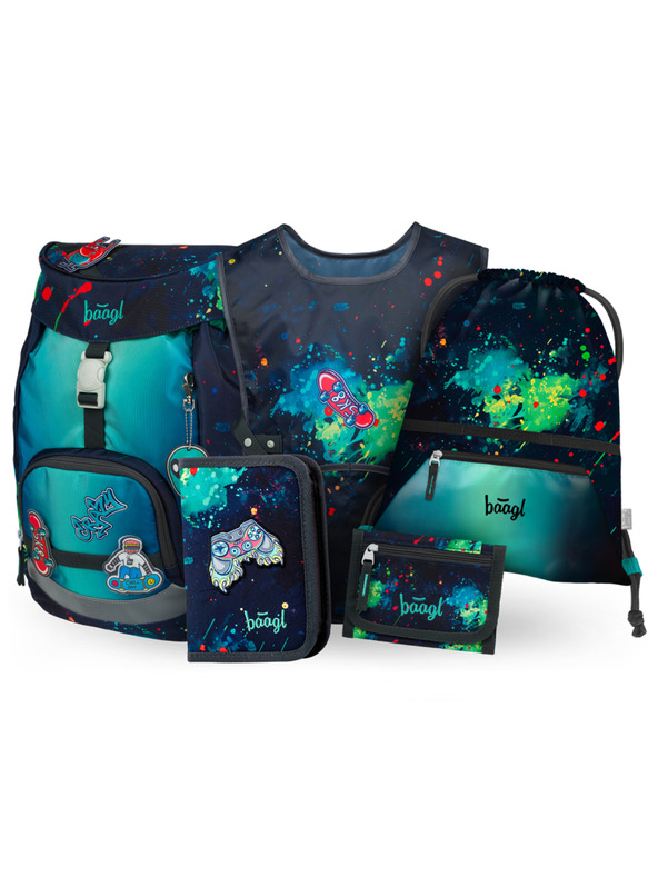 BAAGL  BAAGL SET 5 Airy Chill: nahrbtnik, penal, vrečka, predpasnik, denarnica