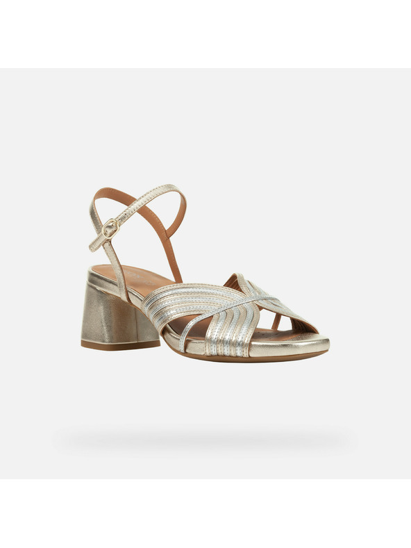 Geox Srebrne ženske sandale Geox Genziana Mid