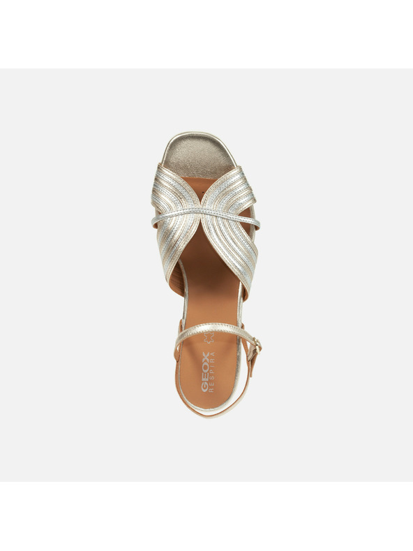 Geox Srebrne ženske sandale Geox Genziana Mid