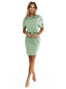 numoco ROXI udobne obleke z asimetrično krilo in pasom - pistacijevo