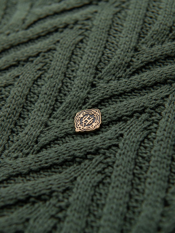 Ombre Clothing Moški pulover iz cik-cak pletenja - bledozelena V2 OM-SWSW-0147 Ombre Clothing