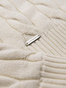 Ombre Clothing Moški pleteni črt s zadrgo - kremna V1 OM-SWZS-0138 Ombre Clothing