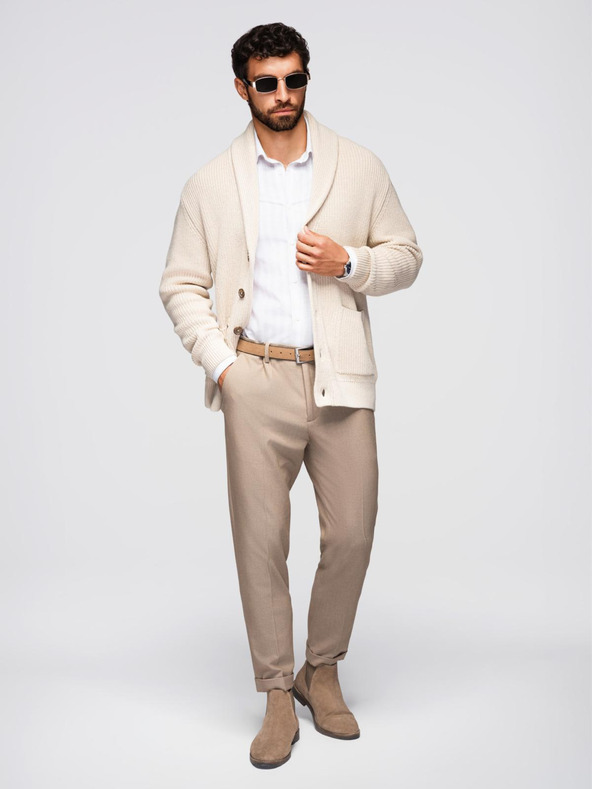 Ombre Clothing Moški bombažni pulover s šalomino ovratnikom - bežna V2 OM-SWCD-0153 Ombre Clothing