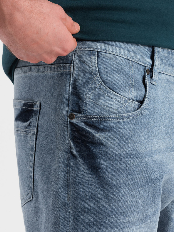 Ombre Clothing Svetlo modre moške kratke hlače iz džinsa Ombre Clothing