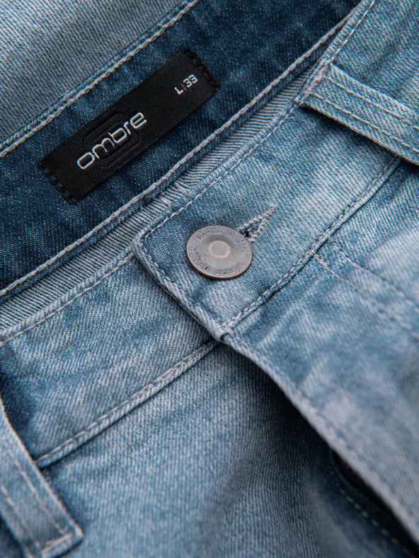 Ombre Clothing Svetlo modre moške kratke hlače iz džinsa Ombre Clothing