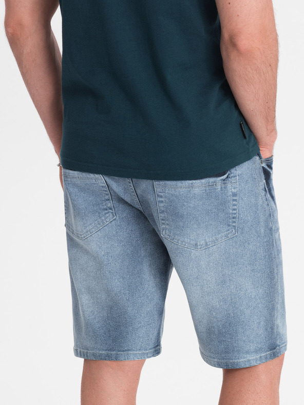 Ombre Clothing Svetlo modre moške kratke hlače iz džinsa Ombre Clothing