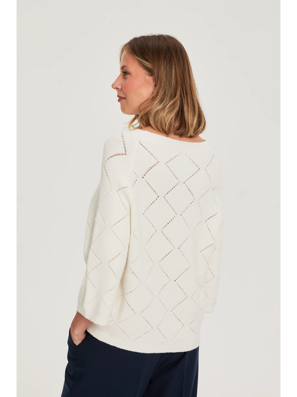 Moodo Bež pulover, okrašen z biseri Moodo