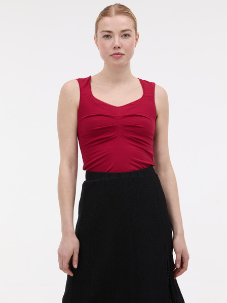 Orsay Rdeč ženski top z naborki ORSAY