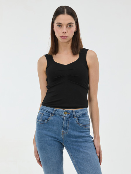 Orsay Črn ženski top z naborki ORSAY