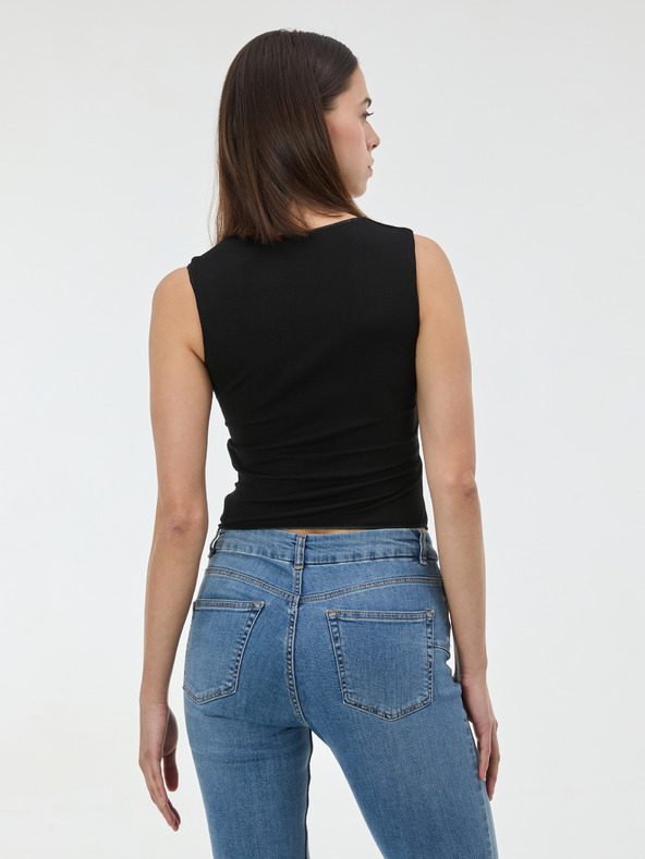 Orsay Črn ženski top z naborki ORSAY