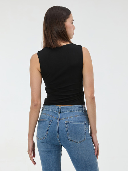 Orsay Črn ženski top z naborki ORSAY