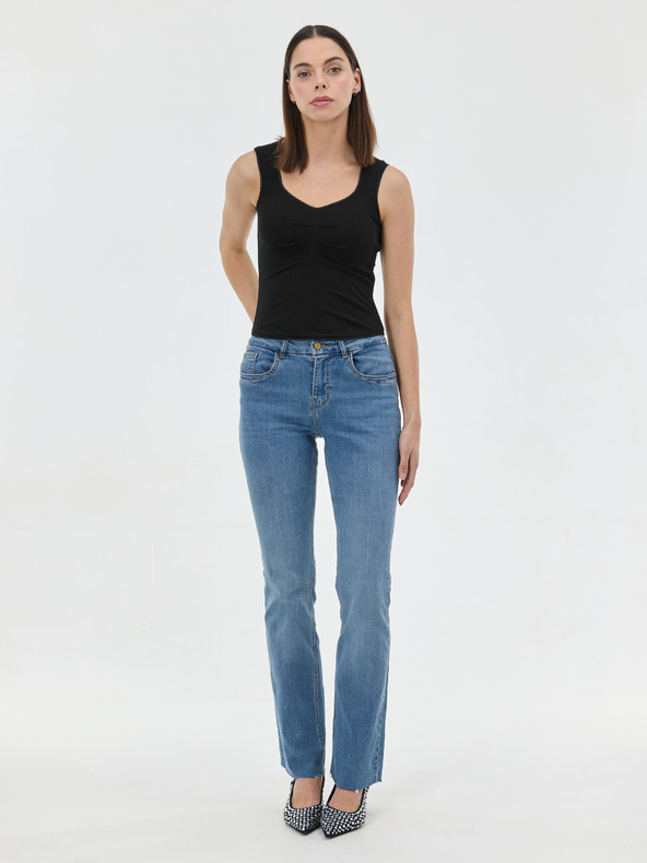 Orsay Črn ženski top z naborki ORSAY