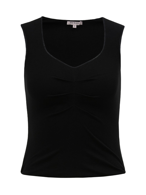 Orsay Črn ženski top z naborki ORSAY