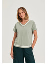 Moodo Olivna bluza z V izrezom Moodo