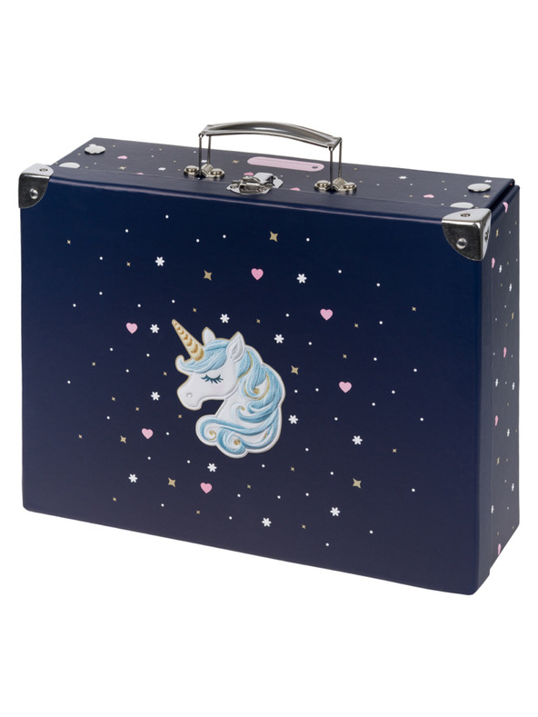 BAAGL  BAAGL Zložljiva šolska kovčka Unicorn Gold s kovanjem