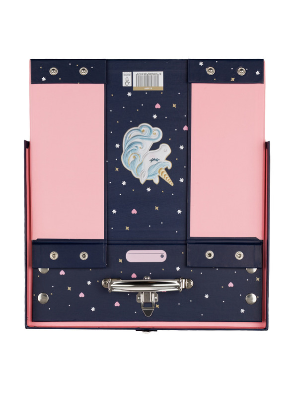 BAAGL  BAAGL Zložljiva šolska kovčka Unicorn Gold s kovanjem