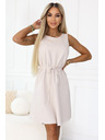 numoco VICTORIA Trapezne obleke brez rokavov s paskom - bež