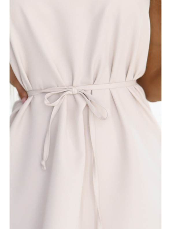 numoco VICTORIA Trapezne obleke brez rokavov s paskom - bež