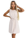 numoco VICTORIA Trapezne obleke brez rokavov s paskom - bež