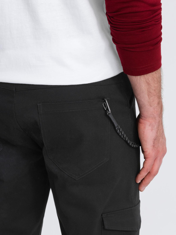 Ombre Clothing Črne moške tovorne hlače Ombre Clothing