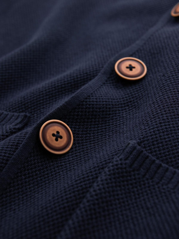 Ombre Clothing Temno modra moška jopica z žepi Ombre Clothing