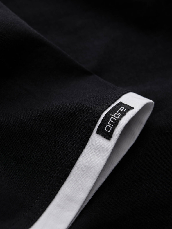 Ombre Clothing Črna moška majica s kapuco Ombre Clothing