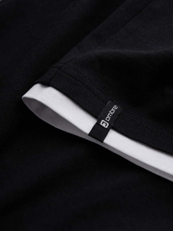 Ombre Clothing Črna moška majica s kapuco Ombre Clothing