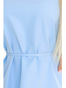 numoco 296-12 VICTORIA Trapezne obleke brez rokavov z pasom - klasika z modernim pridihom - svetlo modre