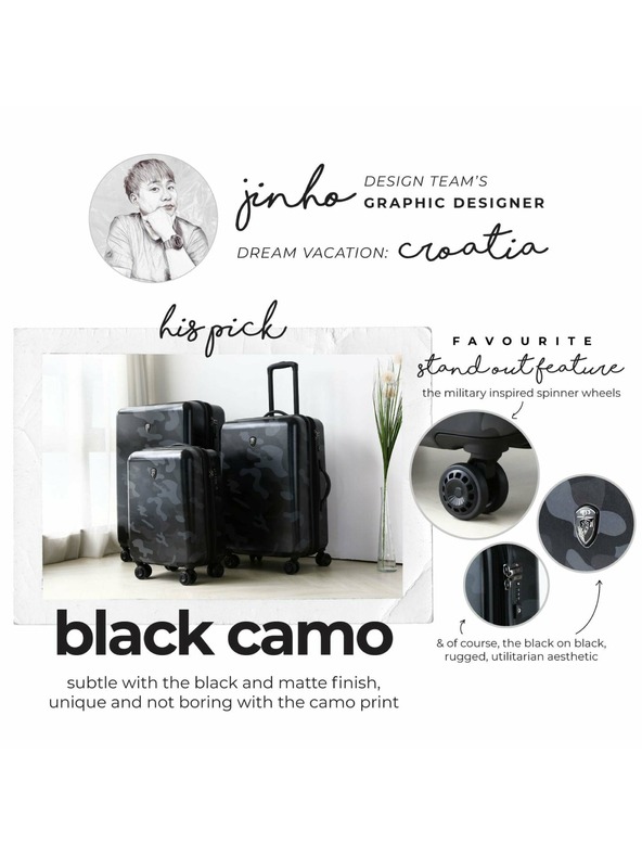 Heys Potovalni kovček Heys Black Camo M