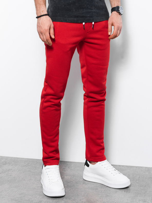 Ombre Clothing Moške trenirke - rdeča P866 Ombre Clothing