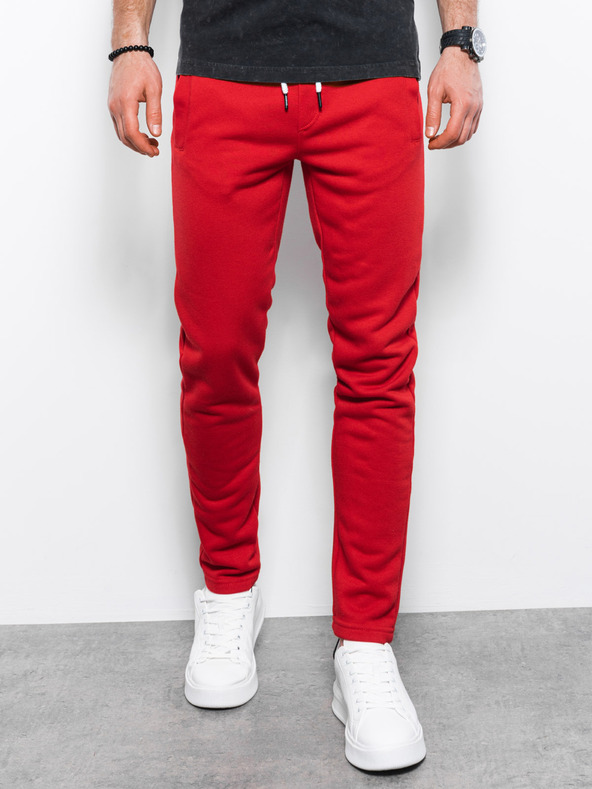 Ombre Clothing Moške trenirke - rdeča P866 Ombre Clothing
