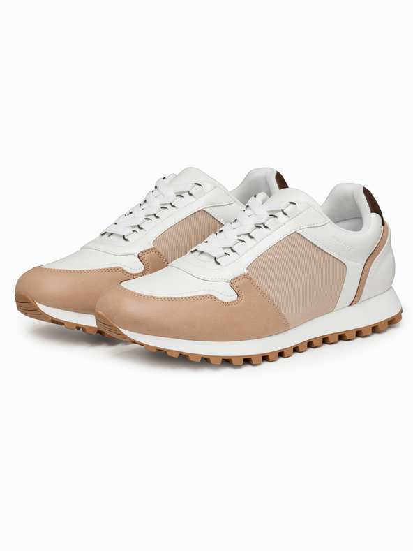 Ombre Clothing Čevlji OM-FOSL-0243 - beli/peščeni Ombre Clothing