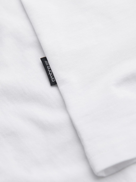 Ombre Clothing Moške bombažne majice BASIC s okroglim izrezom - črna/bela/modra V1 OM-TSBS-0268 Ombre Clothing