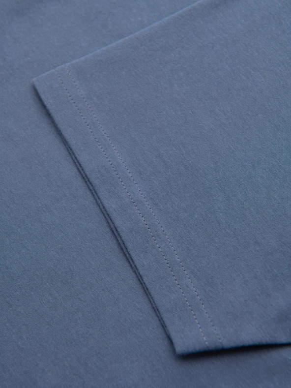 Ombre Clothing Moško bombažno majico BASIC s krožnim izrezom - bela/grafit/modra denim V8 OM-TSBS-0268 Ombre Clothing