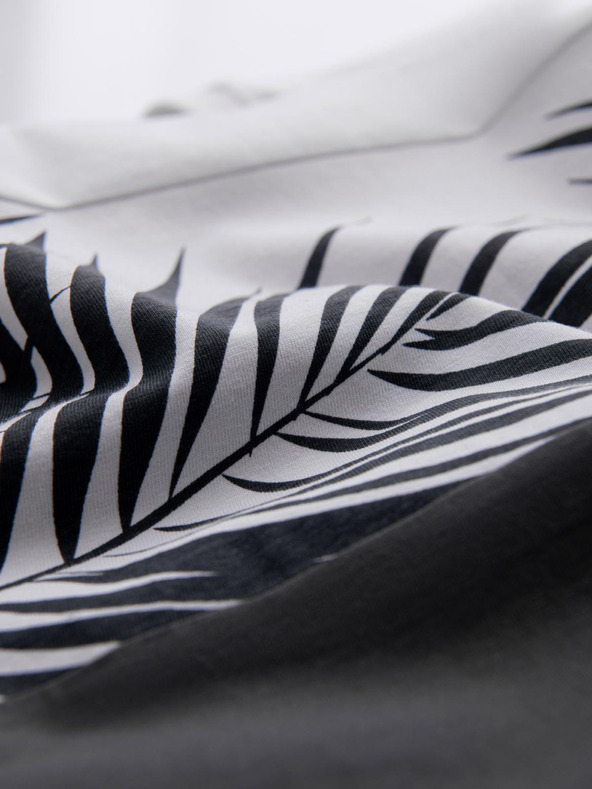 Ombre Clothing Moško dvobarvno majico s potiskom palmovih listov - grafit V2 OM-TSPT-0177 Ombre Clothing