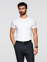 Ombre Clothing Moško bombažno majico BASIC s krožnim izrezom - 3x bela V11 OM-TSBS-0268 (3x BELA) Ombre Clothing