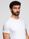 Ombre Clothing Moško bombažno majico BASIC s krožnim izrezom - 3x bela V11 OM-TSBS-0268 (3x BELA) Ombre Clothing
