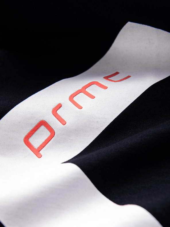 Ombre Clothing Moško bombažno majico s kontrastnim dvobarvnim potiskom - črna V1 OM-TSPT-0219 Ombre Clothing