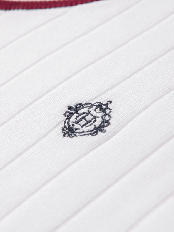 Ombre Clothing Moško viskozno majico z V izrezom - bela V1 OM-TSCT-0266 Ombre Clothing