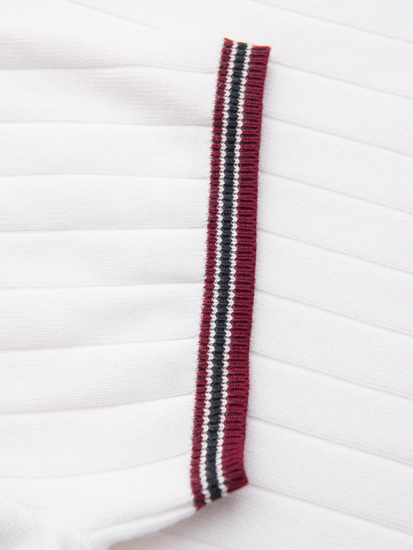 Ombre Clothing Moško viskozno majico z V izrezom - bela V1 OM-TSCT-0266 Ombre Clothing