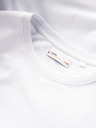 Ombre Clothing Moško bombažno majico s kontrastnim dvobarvnim potiskom - bela V2 OM-TSPT-0219 Ombre Clothing
