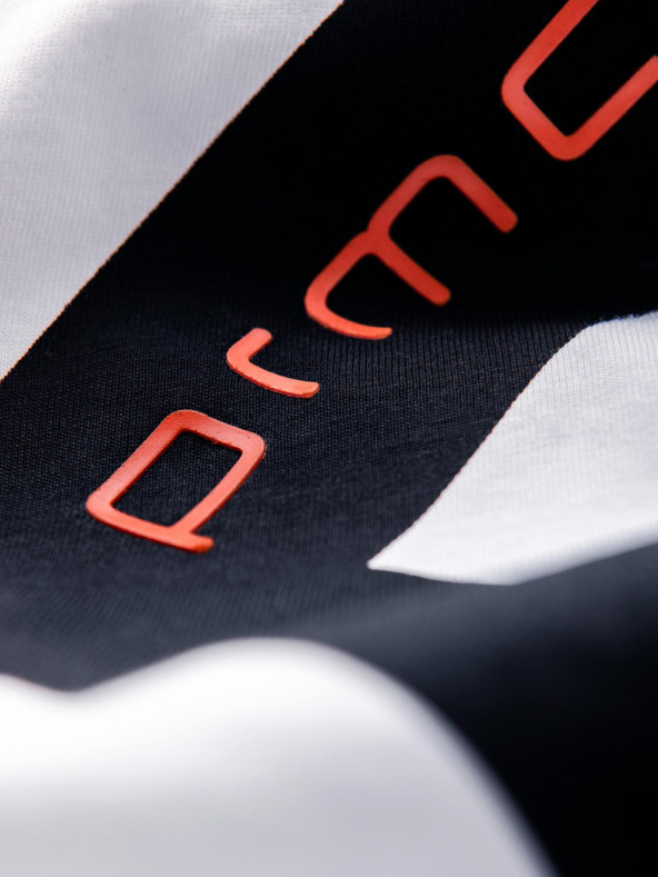 Ombre Clothing Moško bombažno majico s kontrastnim dvobarvnim potiskom - bela V2 OM-TSPT-0219 Ombre Clothing