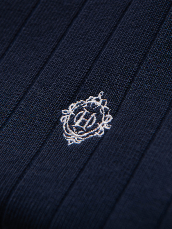 Ombre Clothing Moško viskozno majico s pitoninskim izrezom - temno modra V2 OM-TSCT-0266 Ombre Clothing