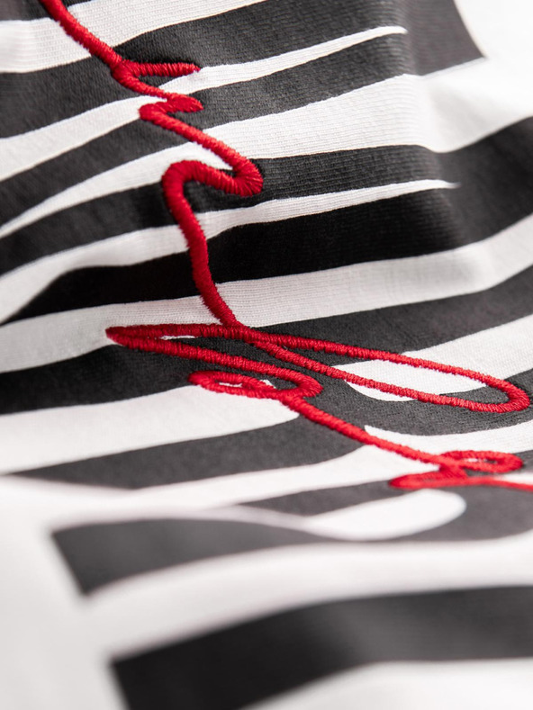 Ombre Clothing Moško bombažno majico z dvojnim logotipom - bela V1 S2041 Ombre Clothing