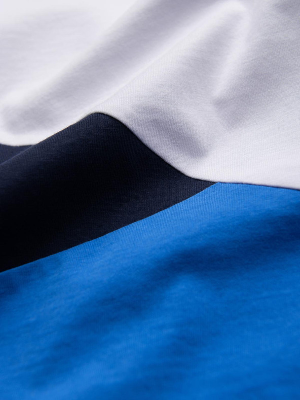 Ombre Clothing Moško bombažno majico v barvah trikolorja - bela in modra V4 OM-TSCT-0174 Ombre Clothing