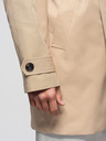 Ombre Clothing Elegantna moška dvojna vrstna jakna SLIM FIT s pasom - bež V1 OM-COLC-0146 Ombre Clothing
