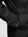 Ombre Clothing Moška dvojna vrstna elegantna jakna SLIM FIT s pasom - črna V2 OM-COLC-0146 Ombre Clothing