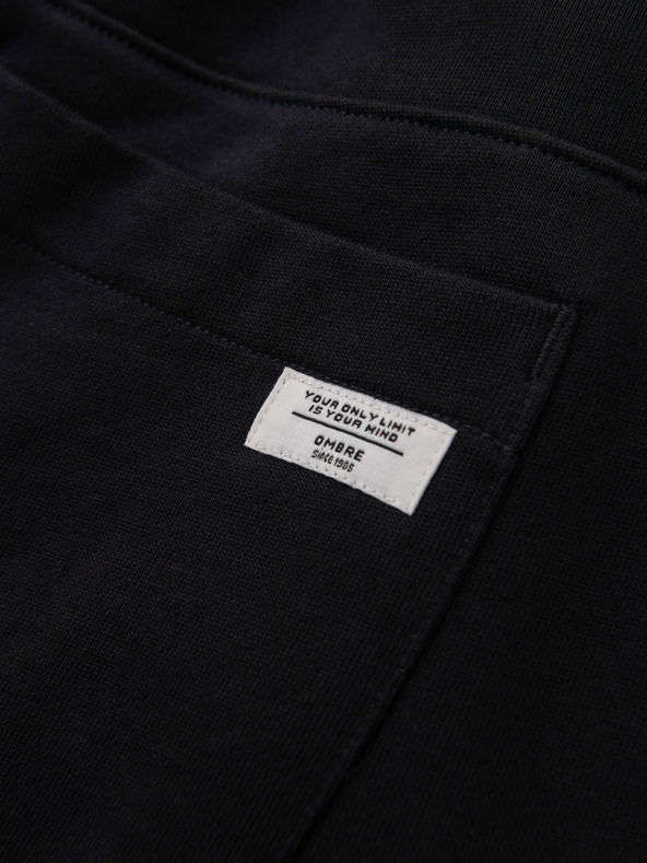 Ombre Clothing Moške trenirke BASIC z rebrasto nogavico - črne V5 OM-PABS-0305 Ombre Clothing