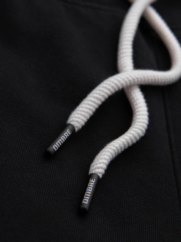 Ombre Clothing Moške bombažne trenirke BASIC brez podšivanja - črne V5 OM-PABS-0304 Ombre Clothing